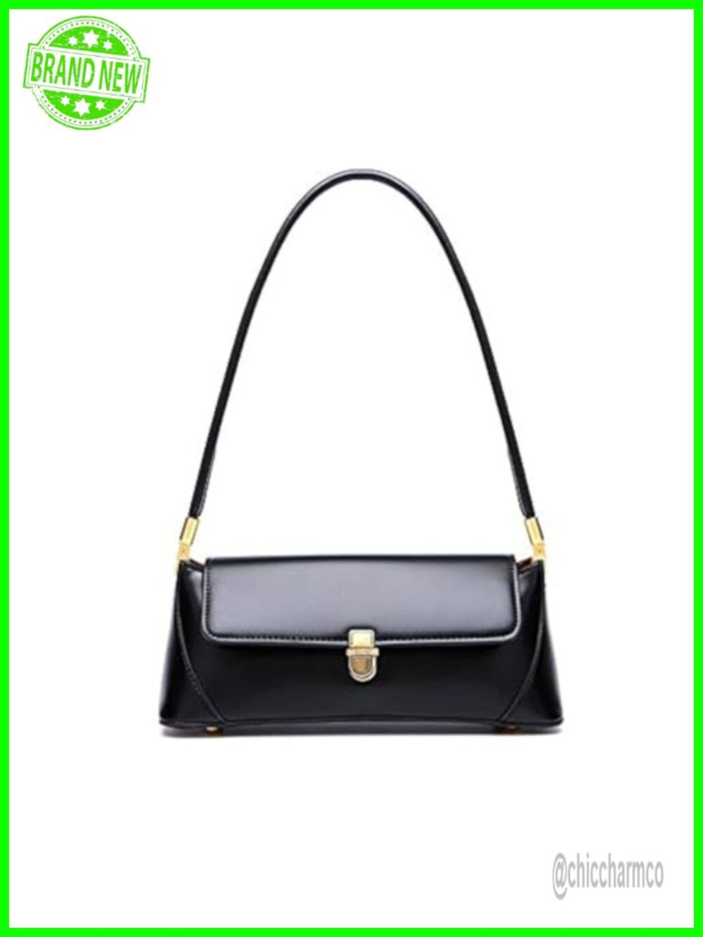 Women's PU Leather Shoulder Bag Vintage Buckle Closure Sling Purse